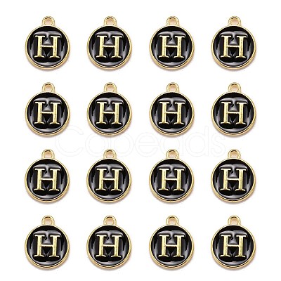 Golden Plated Alloy Charms LS-ENAM-S118-02H-1
