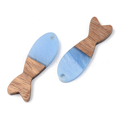 Resin & Walnut Wood Pendants RESI-S389-054A-1