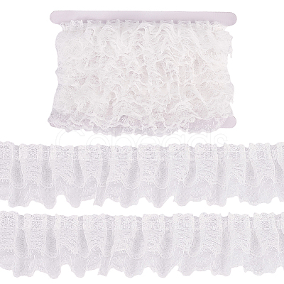10M Double Layer Polyester Flower Lace Trim Ribbon OCOR-GF0004-58A-1