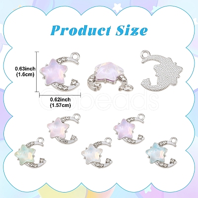 15Pcs 5 Colors Alloy Pendants FIND-YW0017-89-1