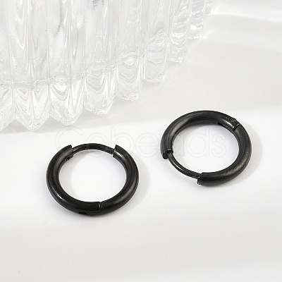 202 Stainless Steel Huggie Hoop Earrings EJEW-F111A-13mm-EB-1