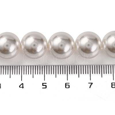 Baking Paint Pearlized Glass Pearl Round Bead Strands PEAR-H019-02E-04-1