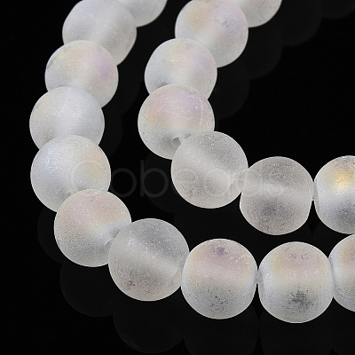 Transparent Frosted Glass Bead Strands LS-GLAA-T032-T8mm-MB13-1