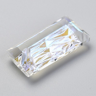Embossed Glass Rhinestone Pendants GLAA-J101-07B-001SI-1