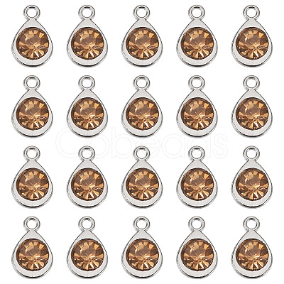 20Pcs Faceted Glass Charms RGLA-TADJ0001-01D-1