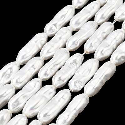 Electroplated Glass Shell Pearl Beads Strands BSHE-B009-C01-7x21mm-1