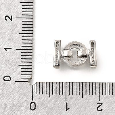 Rack Plating Brass Micro Pave Clear Cubic Zirconia Fold Over Clasps KK-V008-23P-1