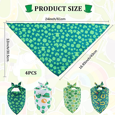 4Pcs 4 Styles Triangle Polyester Pet Handkerchi AJEW-CP0006-08B-04-1