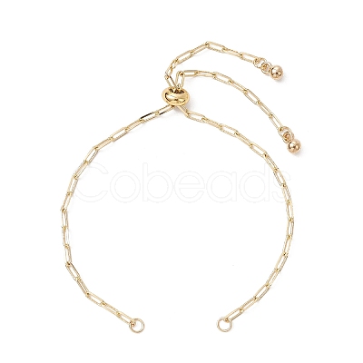 Adjustable Brass Paperclip Chain Slider Bracelet Making X-BJEW-JB01381-1