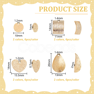 48Pcs 8 Styles Brass Pendants KK-GA0002-29-1