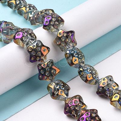 Transparent Electroplate Glass Beads Strands LS-GLAA-C025-01G-1