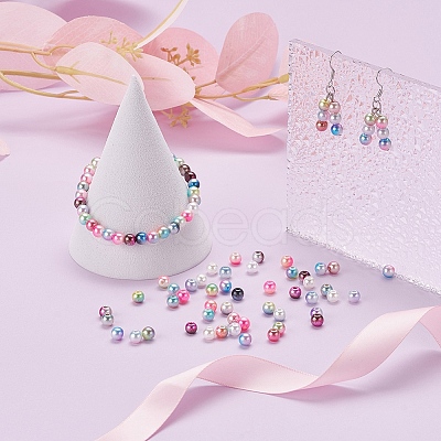 900Pcs 15 Style Rainbow ABS Plastic Imitation Pearl Beads OACR-YW0001-13-1