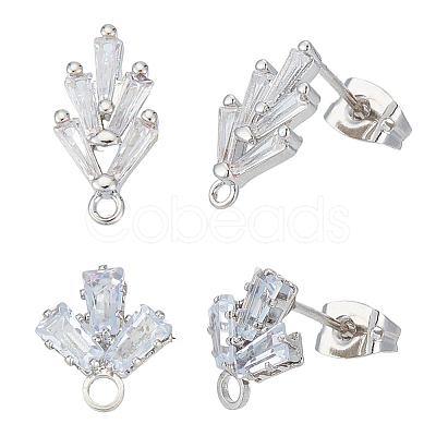 Brass Stud Earring Findings KK-ME0002-57-1