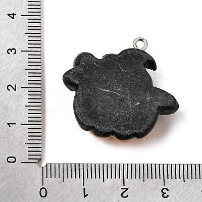 Halloween Printed Opaque Resin Pendants RE-CBAD0A2-07B-P-1