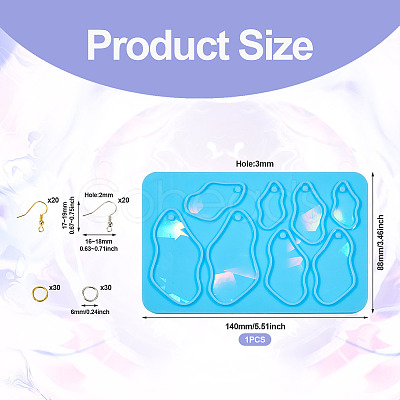 1Pc Irregular Geometric Pendant Silicone Mold DIY-TA0005-88-1