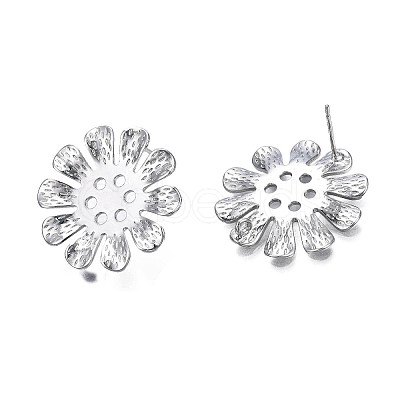 Brass Stud Earring Findings KK-N232-333P-1