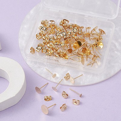 50Pcs 5 Size 304 Stainless Steel Stud Earring Findings STAS-YW0001-77-1