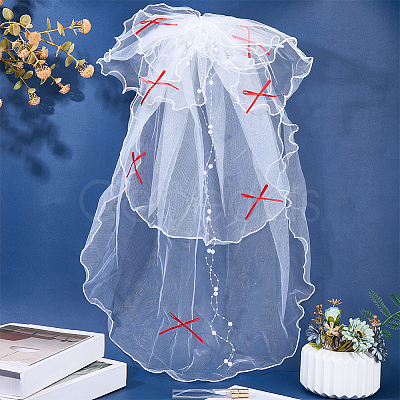 Organza ABS Pearl Wedding Veil OHAR-WH20020-05A-1