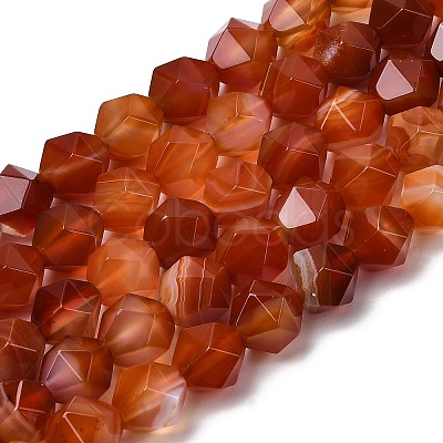Natural Red Banded Agate Beads Strands G-Z119-A05-02-1