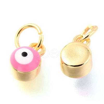 Brass Enamel Pendants KK-Y001-02B-02G-1