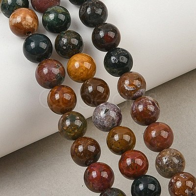 Natural New Ocean Jasper Bead Strands G-G954-01-8mm-1
