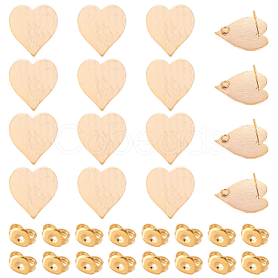 16Pcs Brass Stud Earring Findings KK-DC0001-30-1