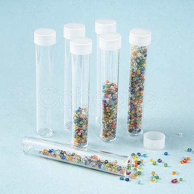 Clear Tube Plastic Bead Containers with Lid C066Y-01-1