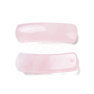 Natural Rose Quartz Connector Charms G-D460-02L-1
