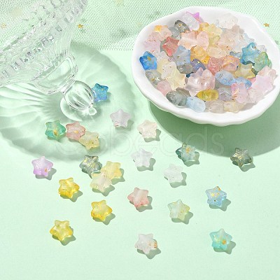 200Pcs Frosted Acrylic Beads FACR-CJ0001-19-1