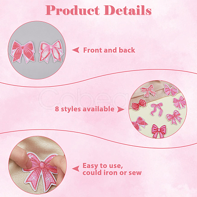 16Pcs 8 Styles Computerized Embroidery Cloth Self Adhesive Patches PATC-HS0001-05-1