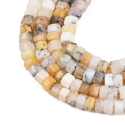 Natural Dendritic African Opal Beads Strands G-G345-C21-2x4mm-1