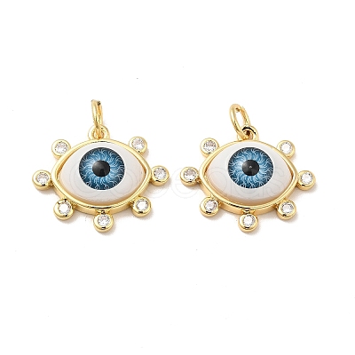 Brass Micro Pave Clear Cubic Zirconia Pendants ZIRC-E006-04G-04-1