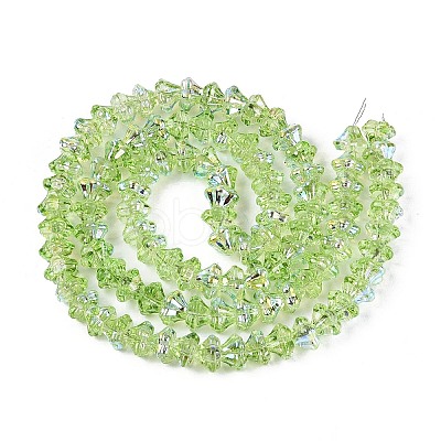 Electroplate Transparent Glass Beads Strands EGLA-N055-03A-02-1