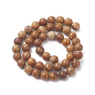 Natural Picture Jasper Round Bead Strands LS-G-G-P070-55-8mm-1