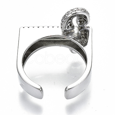 Brass Micro Pave Cubic Zirconia Cuff Rings RJEW-S045-025P-NR-1