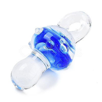 Transparent Handmade Lampwork Pendants LAMP-T021-14F-1