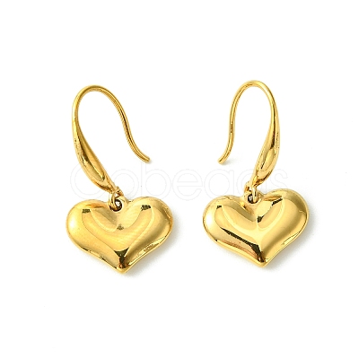 304 Stainless Steel Heart Dangle Earrings for Women EJEW-G417-02G-1