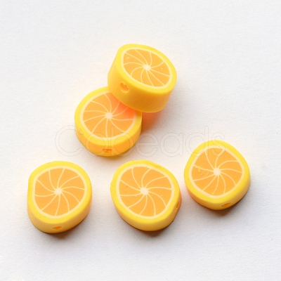 Handmade Polymer Clay Lemon Beads X-CLAY-Q170-12-1