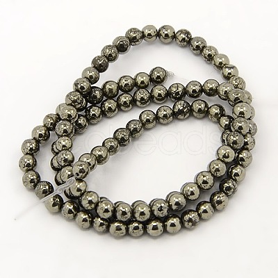 Natural Pyrite Beads Strands G-M009-03F-1