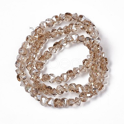 Transparent Electroplate Glass Beads Strands EGLA-L043-PL02-1