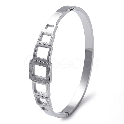 304 Stainless Steel Hinged Bangles for Women BJEW-A011-17P-1