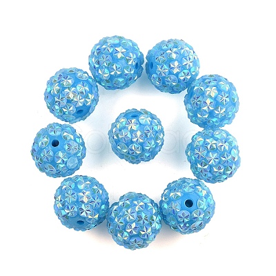 10Pcs Opaque Acrylic Beads OACR-YW0003-35F-1