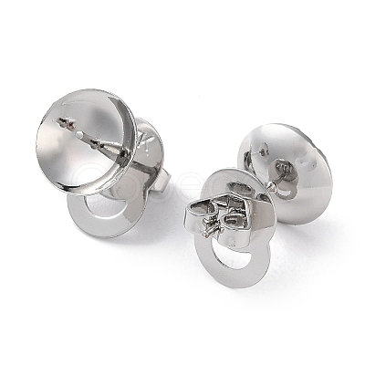 Rack Plating Brass Stud Earring Settings KK-F090-15P-03-1