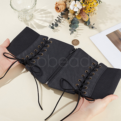 1Pc Imitation Leather Elastic Belts for Women AJEW-CL0002-90-1
