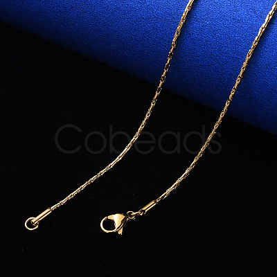 PVD Vacuum Plating 304 Stainless Steel Boston Link Chain Necklace NJEW-S420-005B-G-1