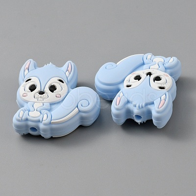 Squirrel Food Grade Eco-Friendly Silicone Beads LS-SIL-WH0012-030C-1