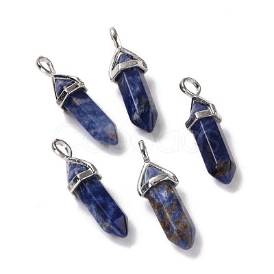 Natural Sodalite Pointed Pendants G-K329-41P-1