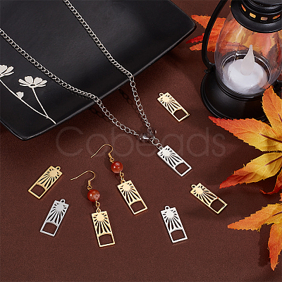 12Pcs 2 Colors 201 Stainless Steel Pendants FIND-UN0003-98-1