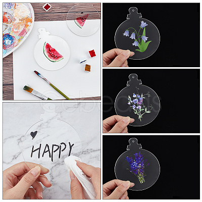 Transparent Acrylic Disc Pendants TACR-NB0001-07C-1