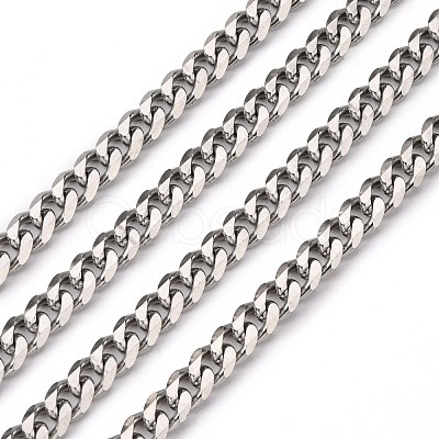 Tarnish Resistant Men's Jewelry Making 201 Stainless Steel Curb Chains CHS-A003B-1.8mm-1